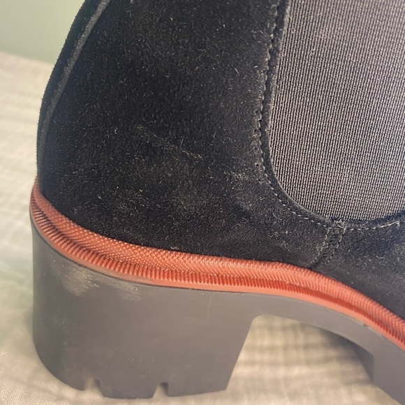 Antonio De Faria Black Suede Leather Chunky Chelsea Pull On Boot Grunge Punk 6.5 - Picture 8 of 16